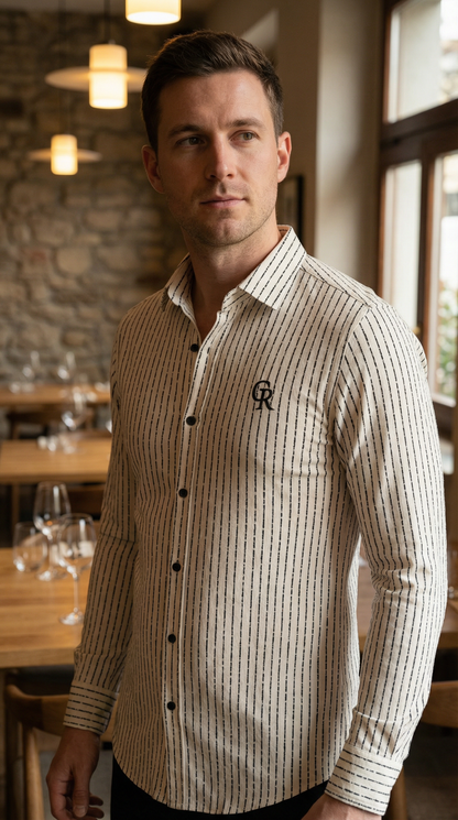 Mens Chalkstripe Dress Shirt